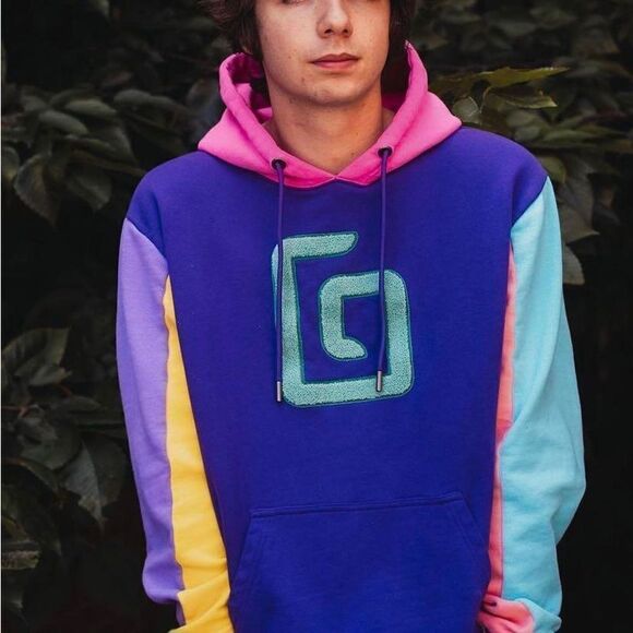 Karl Jacobs Enchantment Multicolor Colorblocked Long Sleeve Pullover Hoodie 3X - Picture 1 of 4